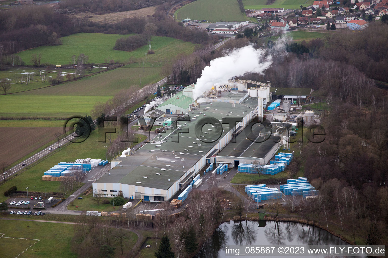 Zone industrielle O à Altenstadt dans le département Bas Rhin, France vue d'en haut