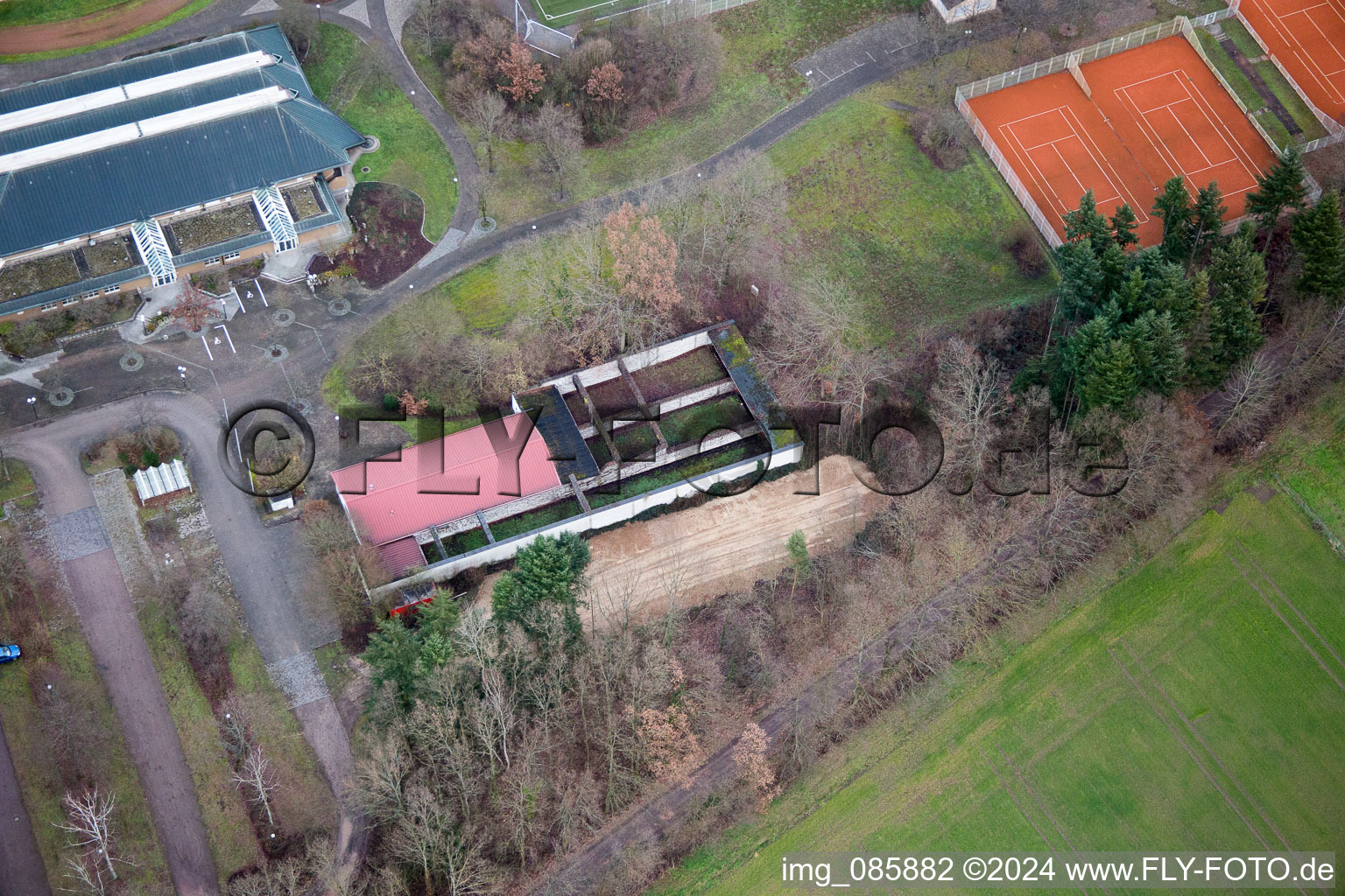 Quartier Schaidt in Wörth am Rhein dans le département Rhénanie-Palatinat, Allemagne depuis l'avion