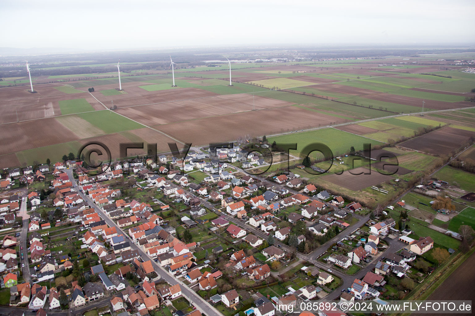 Minfeld dans le département Rhénanie-Palatinat, Allemagne d'en haut