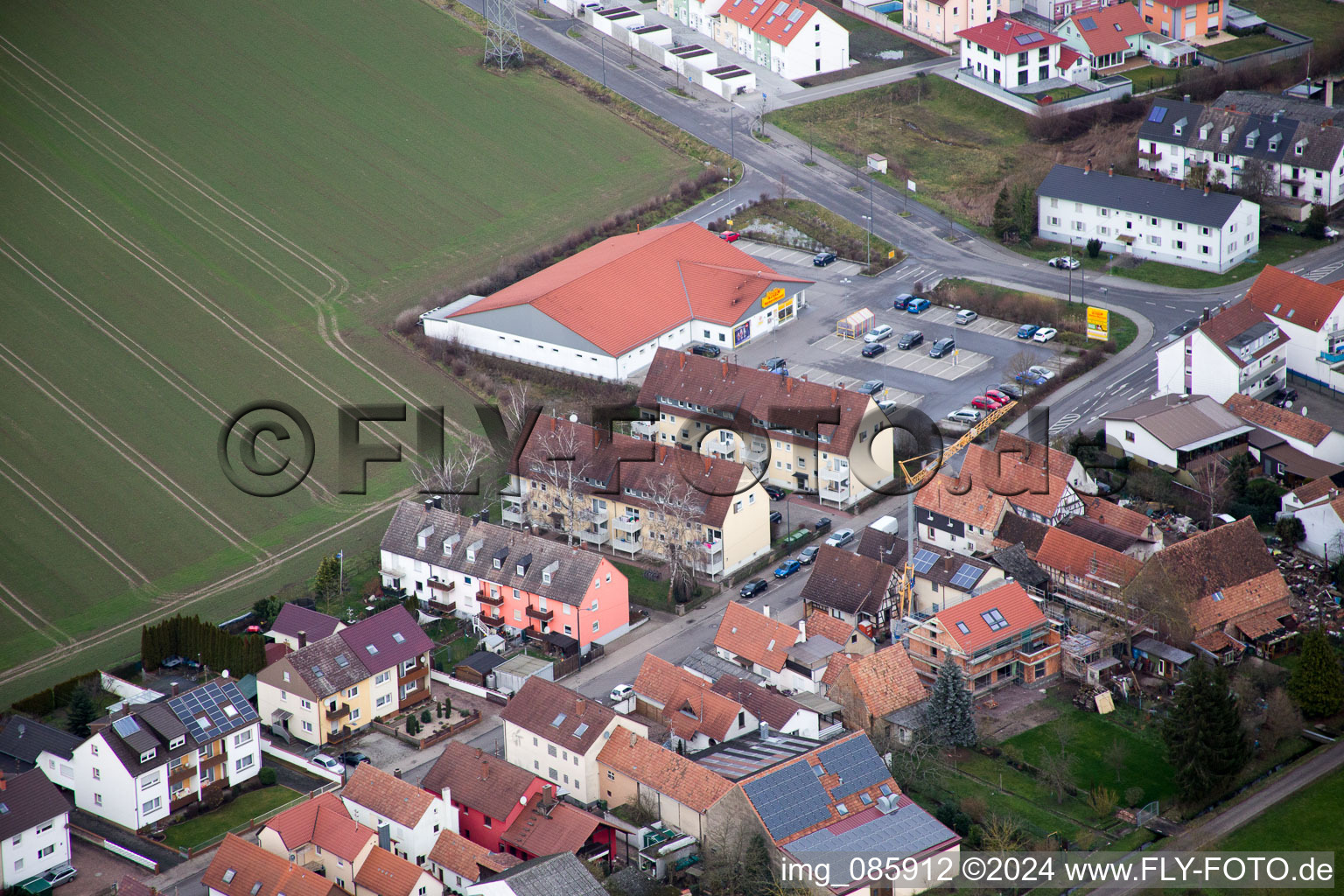 Kandel dans le département Rhénanie-Palatinat, Allemagne du point de vue du drone