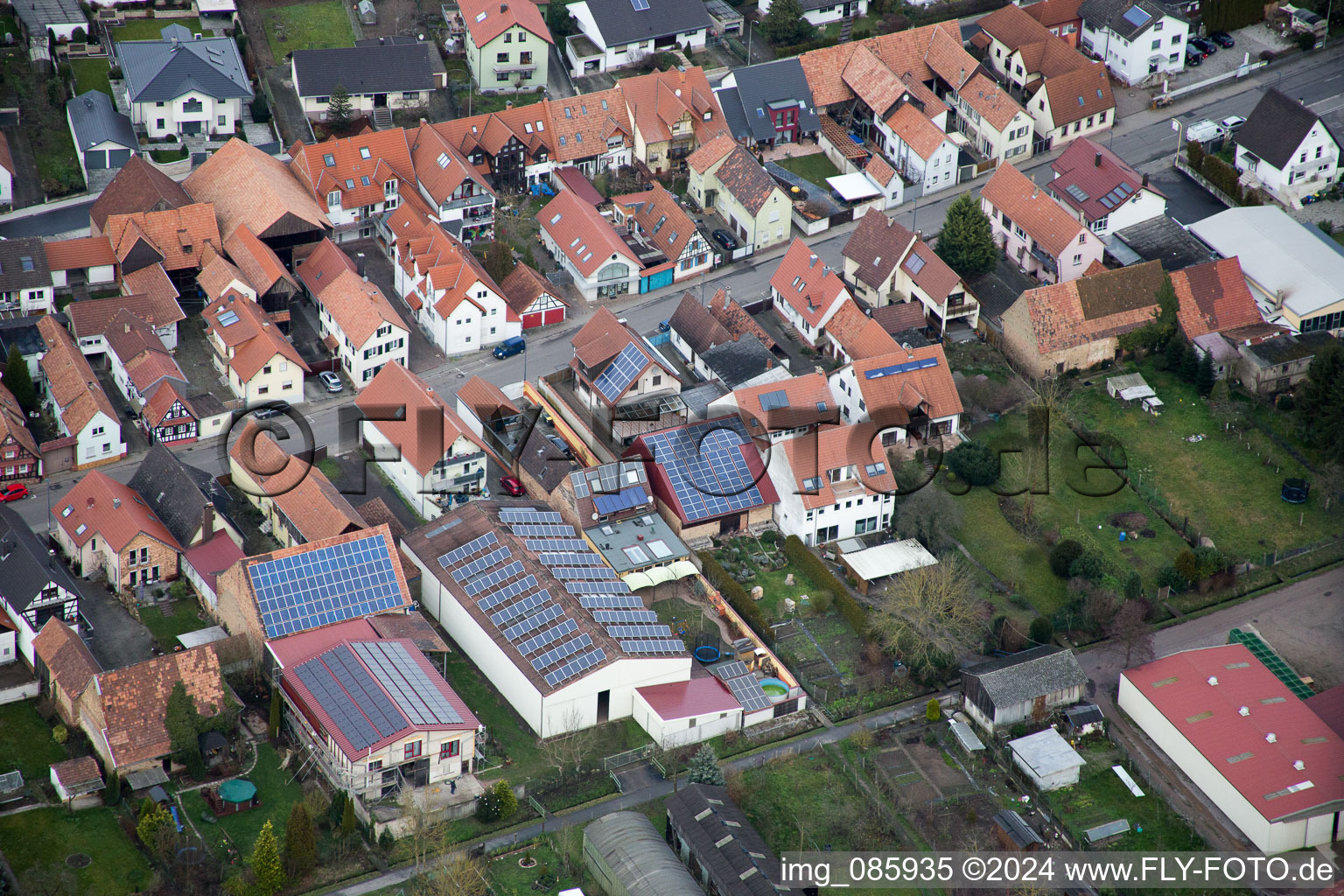 Vue oblique de Kandel dans le département Rhénanie-Palatinat, Allemagne