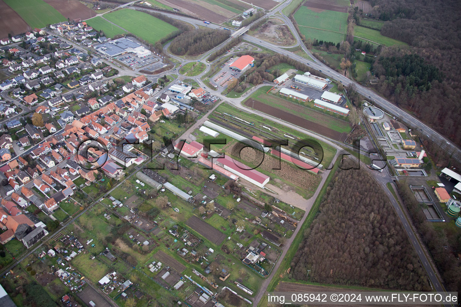 Kandel dans le département Rhénanie-Palatinat, Allemagne vue du ciel