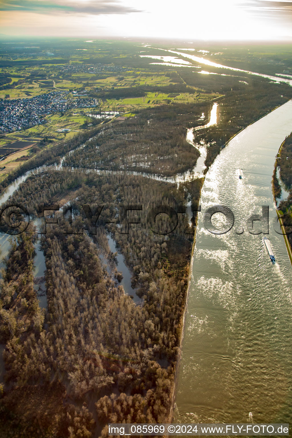 Photographie aérienne de Auer Köpfle Illinger Altrheinauen à Au am Rhein dans le département Bade-Wurtemberg, Allemagne