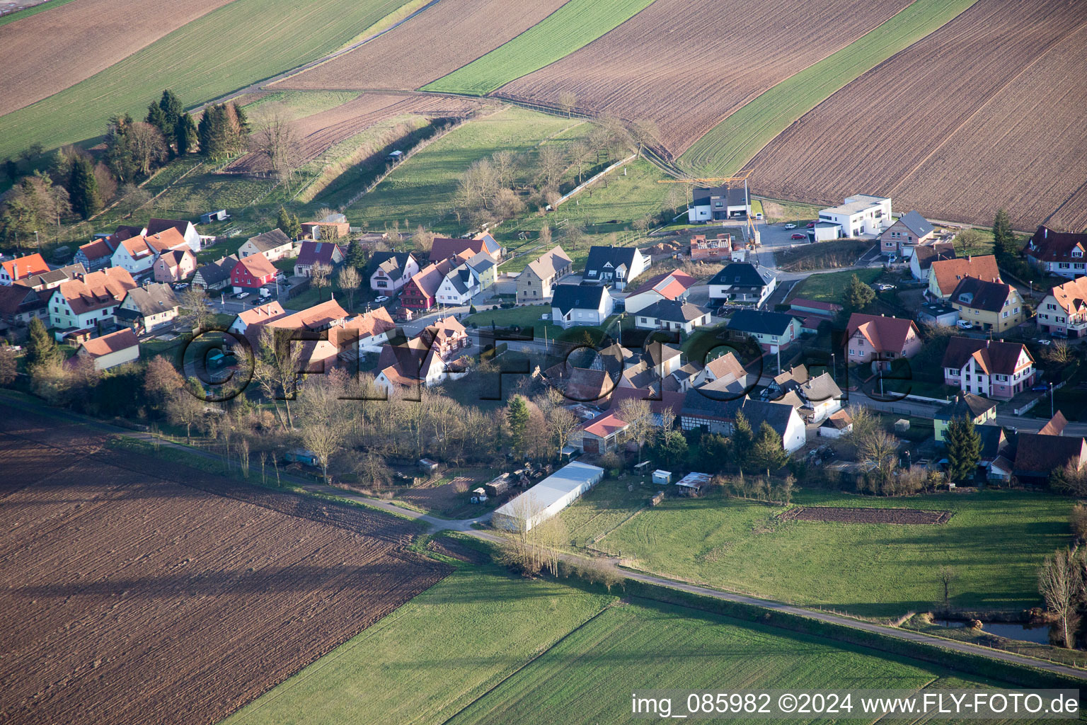 Niederlauterbach dans le département Bas Rhin, France d'en haut