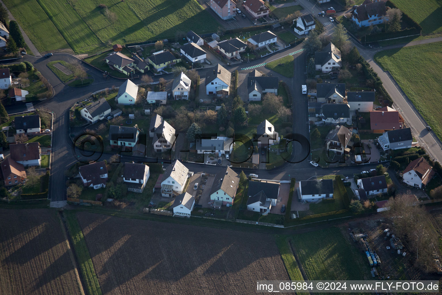 Niederlauterbach dans le département Bas Rhin, France hors des airs