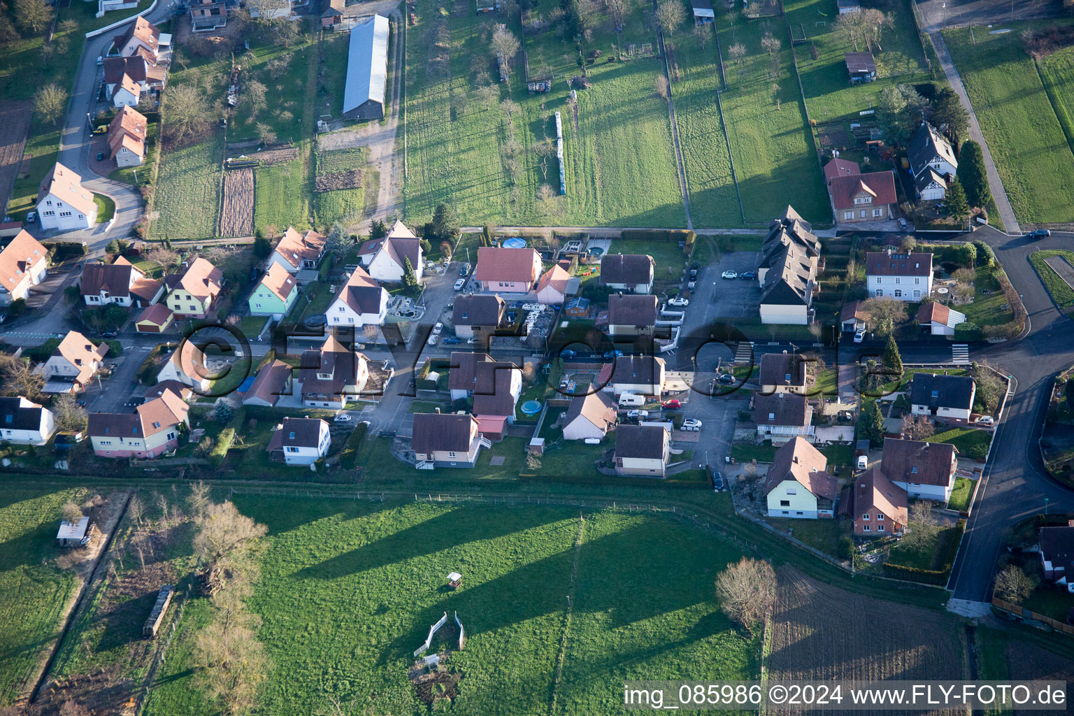 Niederlauterbach dans le département Bas Rhin, France vue d'en haut