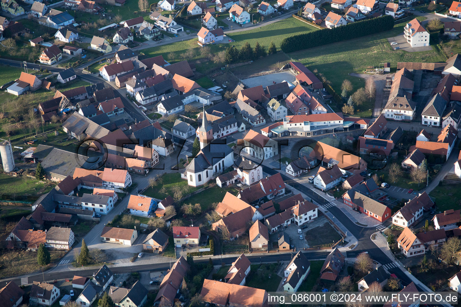 Salmbach dans le département Bas Rhin, France hors des airs