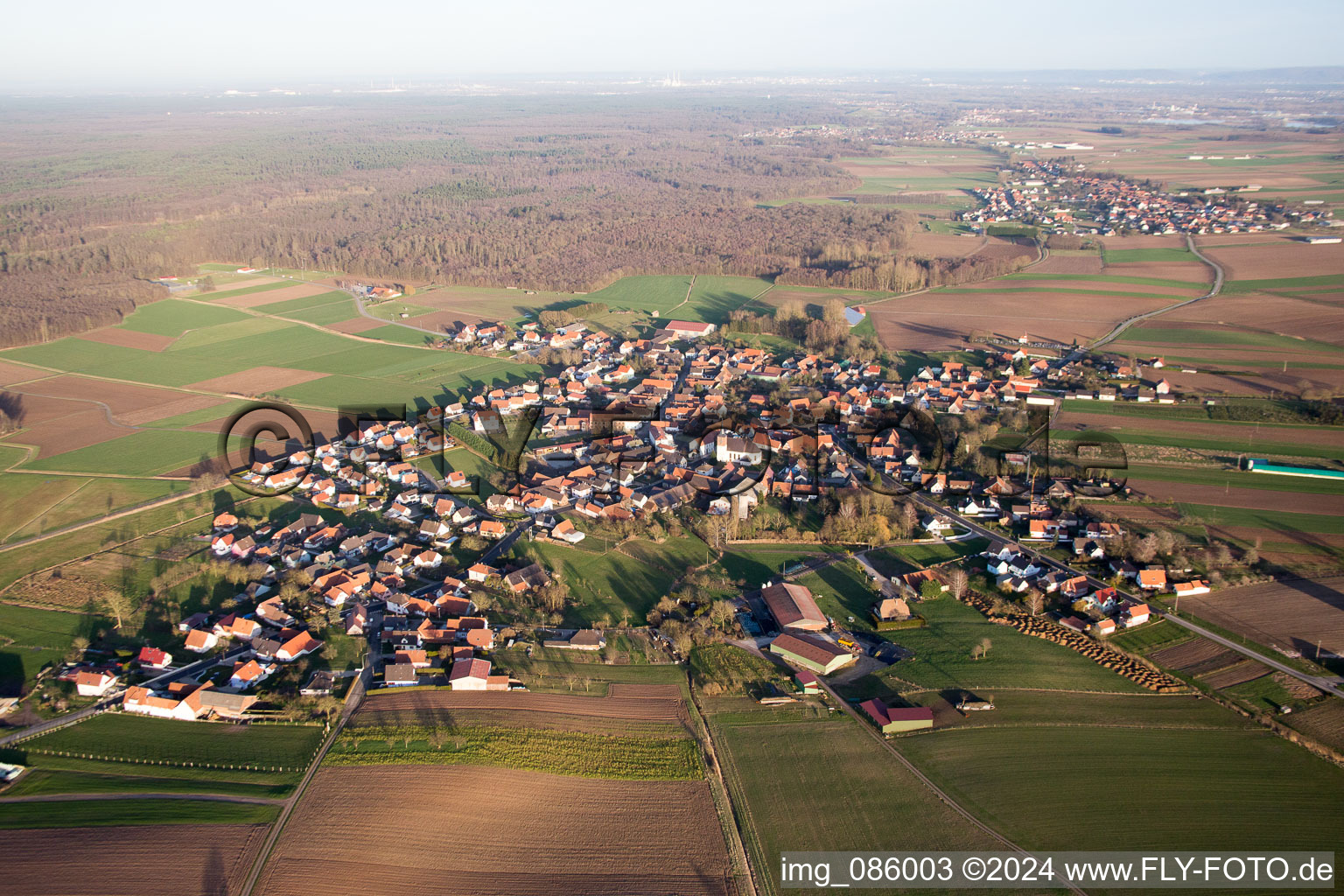 Salmbach dans le département Bas Rhin, France vue d'en haut