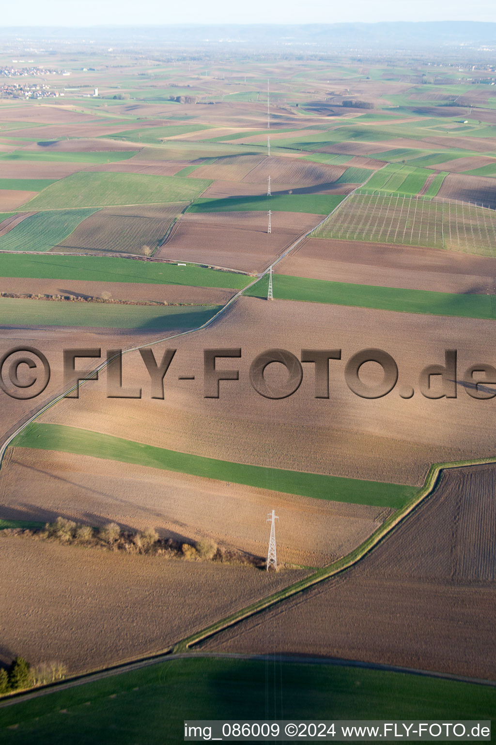 Vue oblique de Schleithal dans le département Bas Rhin, France