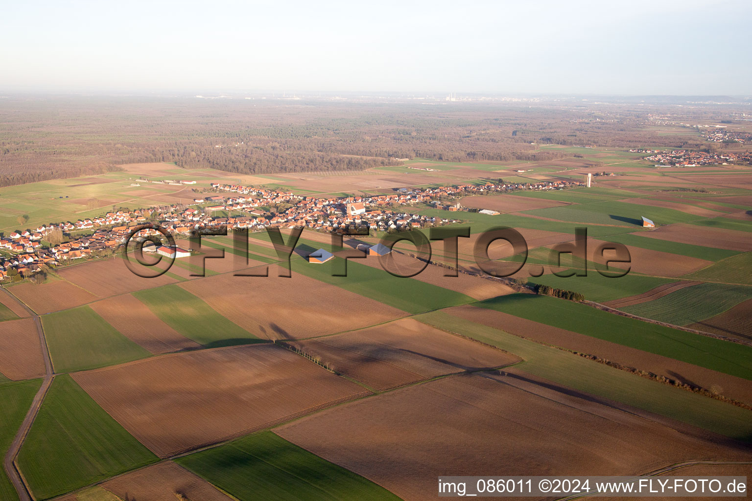 Schleithal dans le département Bas Rhin, France d'en haut