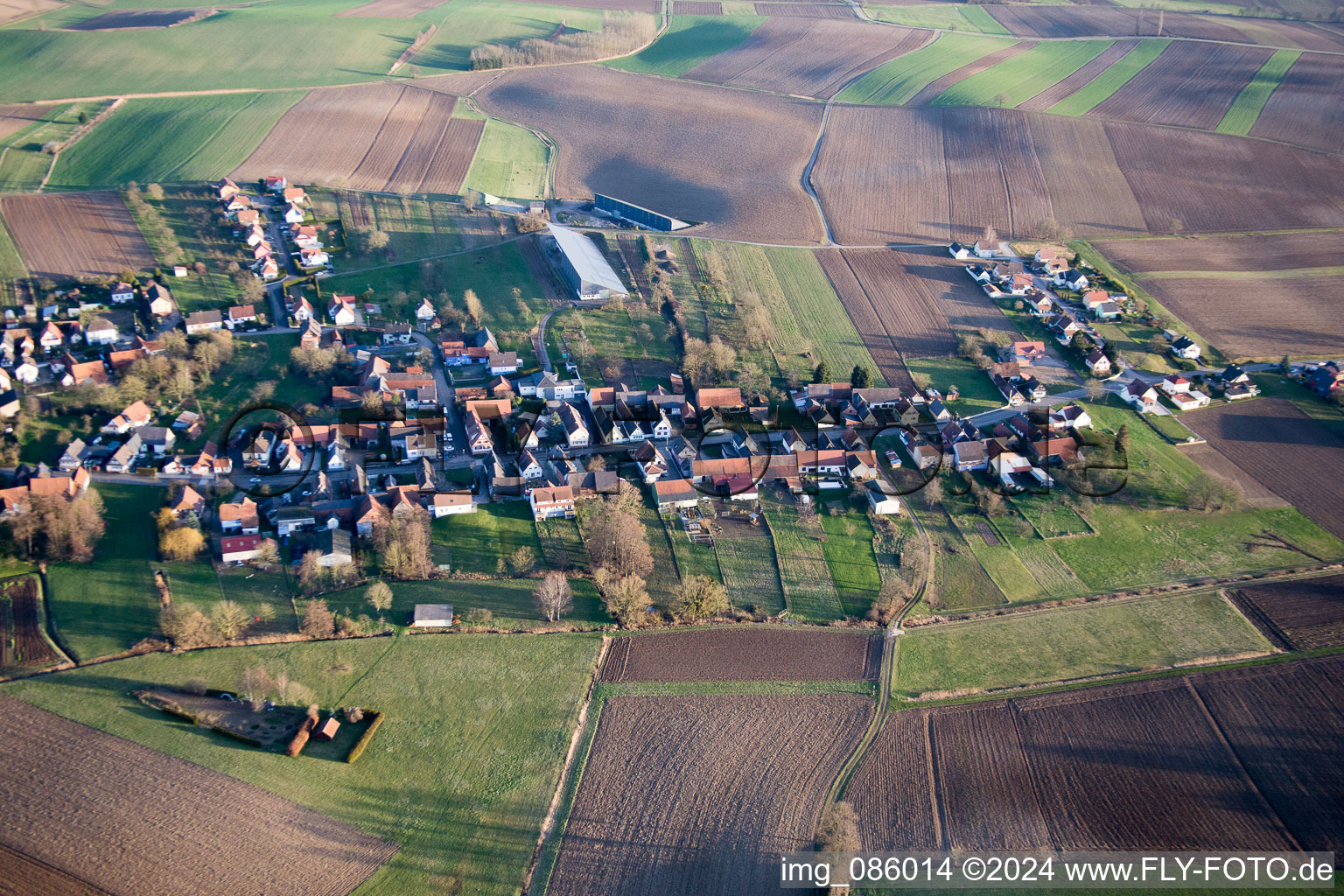 Siegen dans le département Bas Rhin, France depuis l'avion