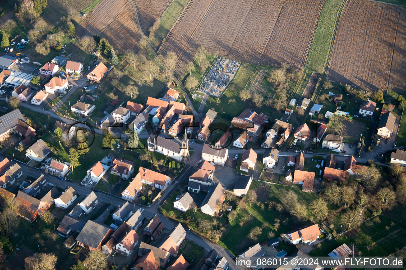 Vue d'oiseau de Siegen dans le département Bas Rhin, France