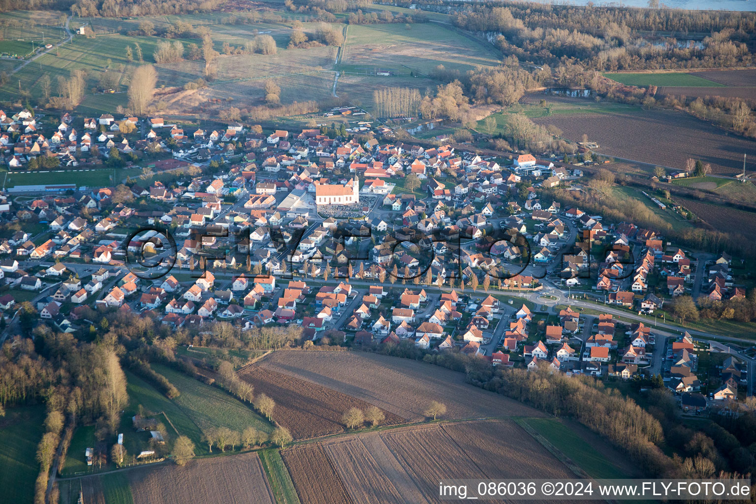 Vue oblique de Mothern dans le département Bas Rhin, France