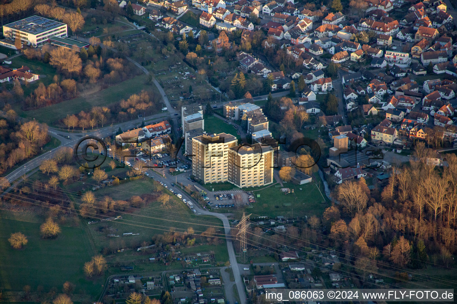 Vue aérienne de Weissenburger Straße à Durmersheim dans le département Bade-Wurtemberg, Allemagne