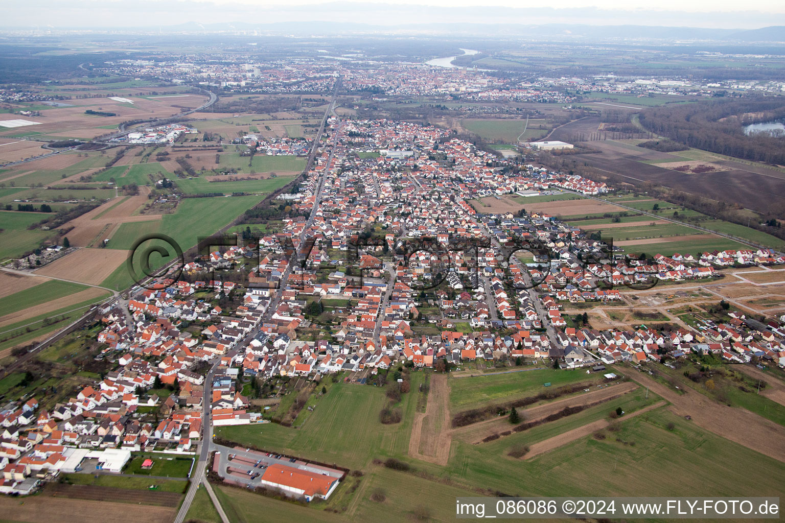 Vue aérienne de Quartier Heiligenstein in Römerberg dans le département Rhénanie-Palatinat, Allemagne