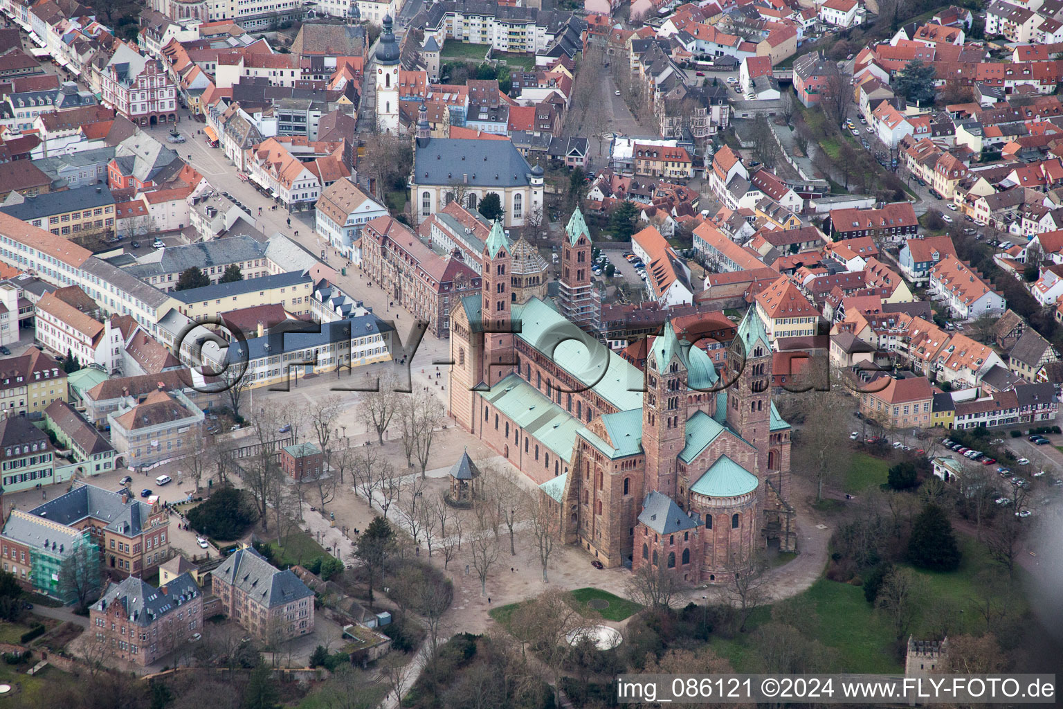 Vue aérienne de Cathédrale à Speyer dans le département Rhénanie-Palatinat, Allemagne