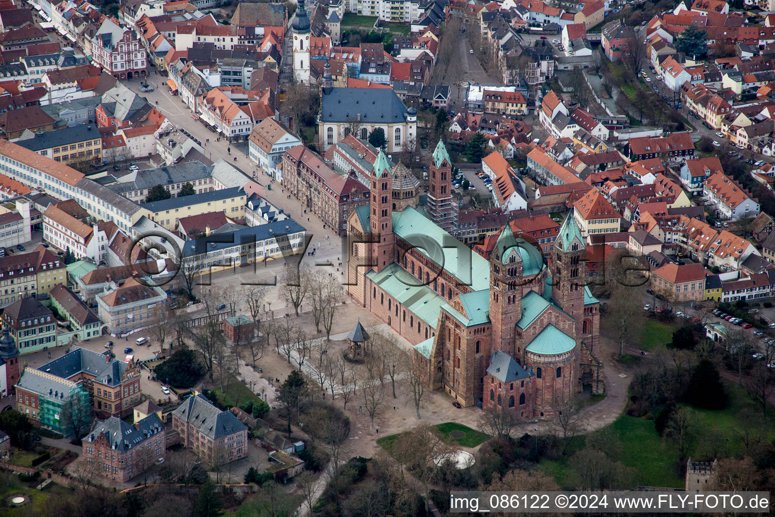 Vue aérienne de Cathédrale Cathédrale à Speyer à Speyer dans le département Rhénanie-Palatinat, Allemagne