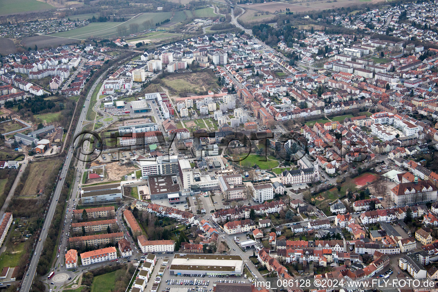 Vue oblique de Speyer dans le département Rhénanie-Palatinat, Allemagne