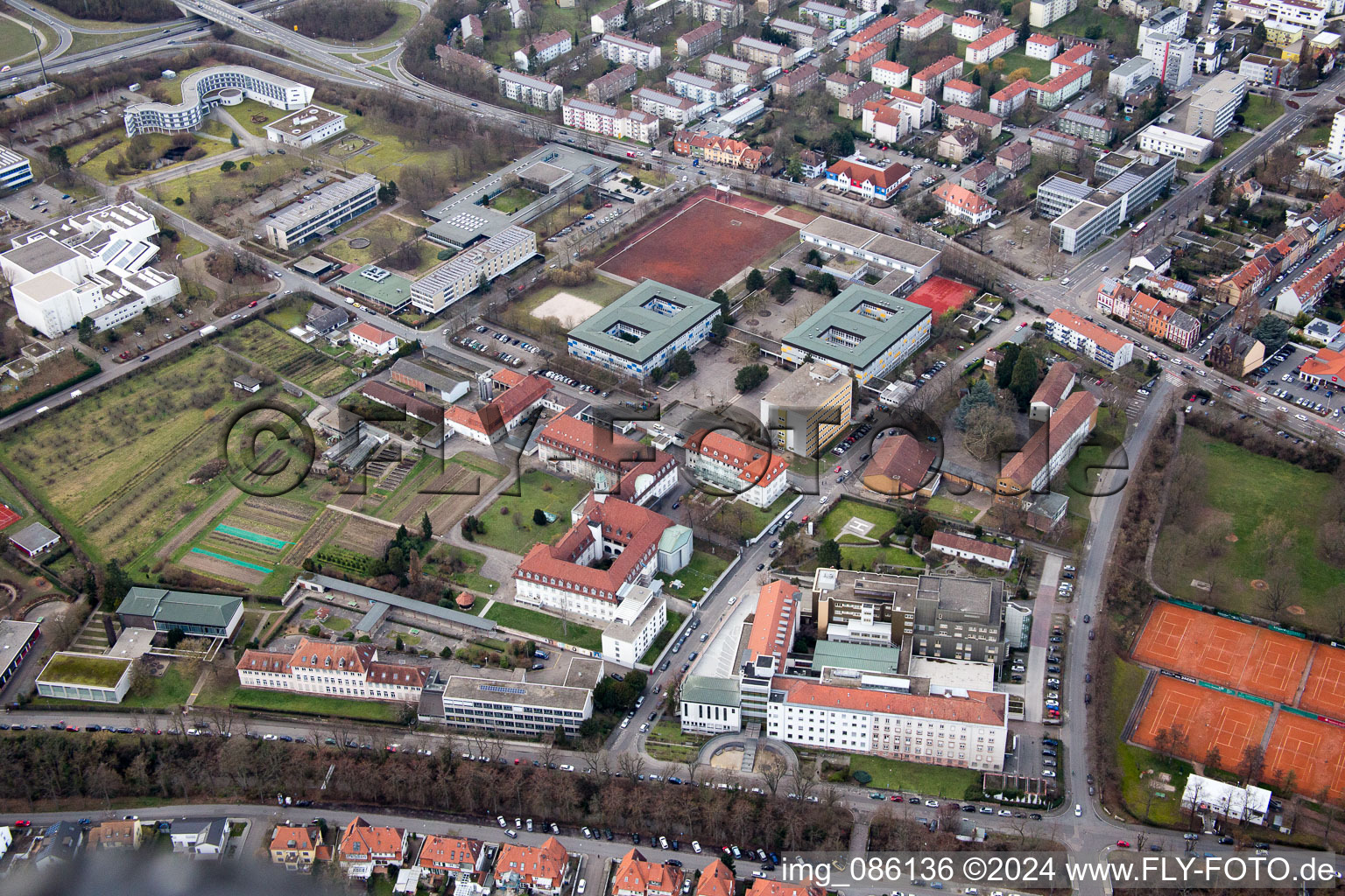 Speyer dans le département Rhénanie-Palatinat, Allemagne depuis l'avion