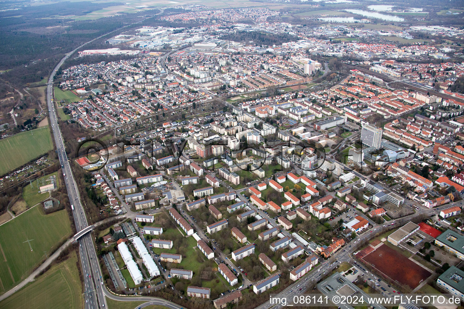 Speyer dans le département Rhénanie-Palatinat, Allemagne du point de vue du drone