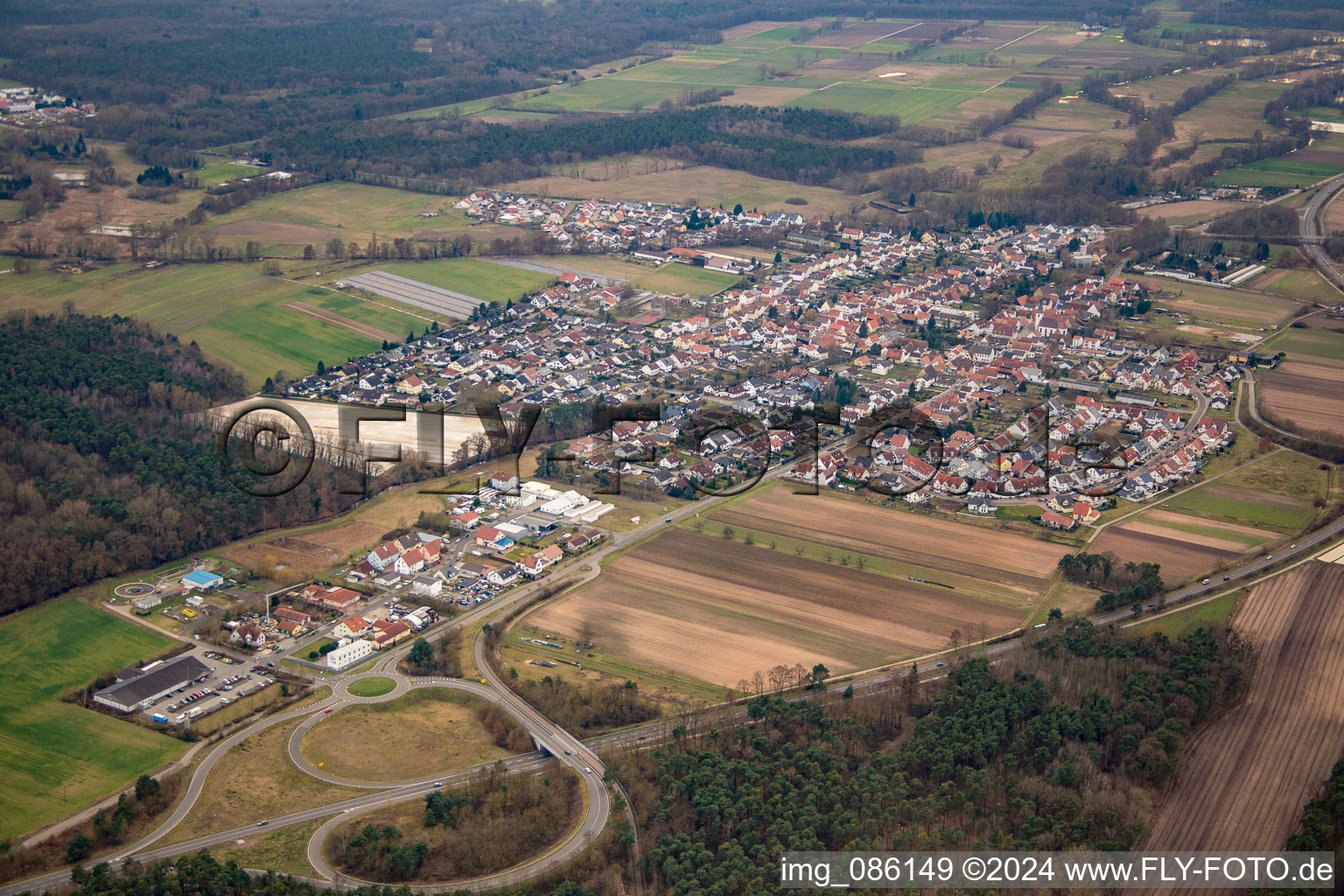 Hanhofen dans le département Rhénanie-Palatinat, Allemagne d'en haut