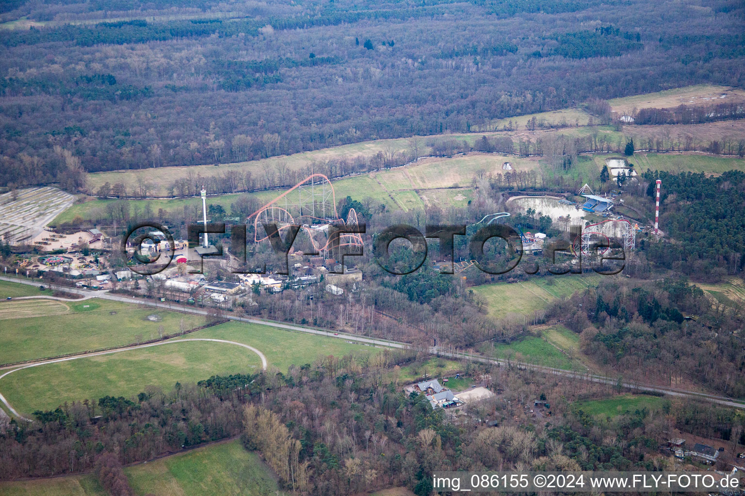 Vue d'oiseau de Hanhofen dans le département Rhénanie-Palatinat, Allemagne