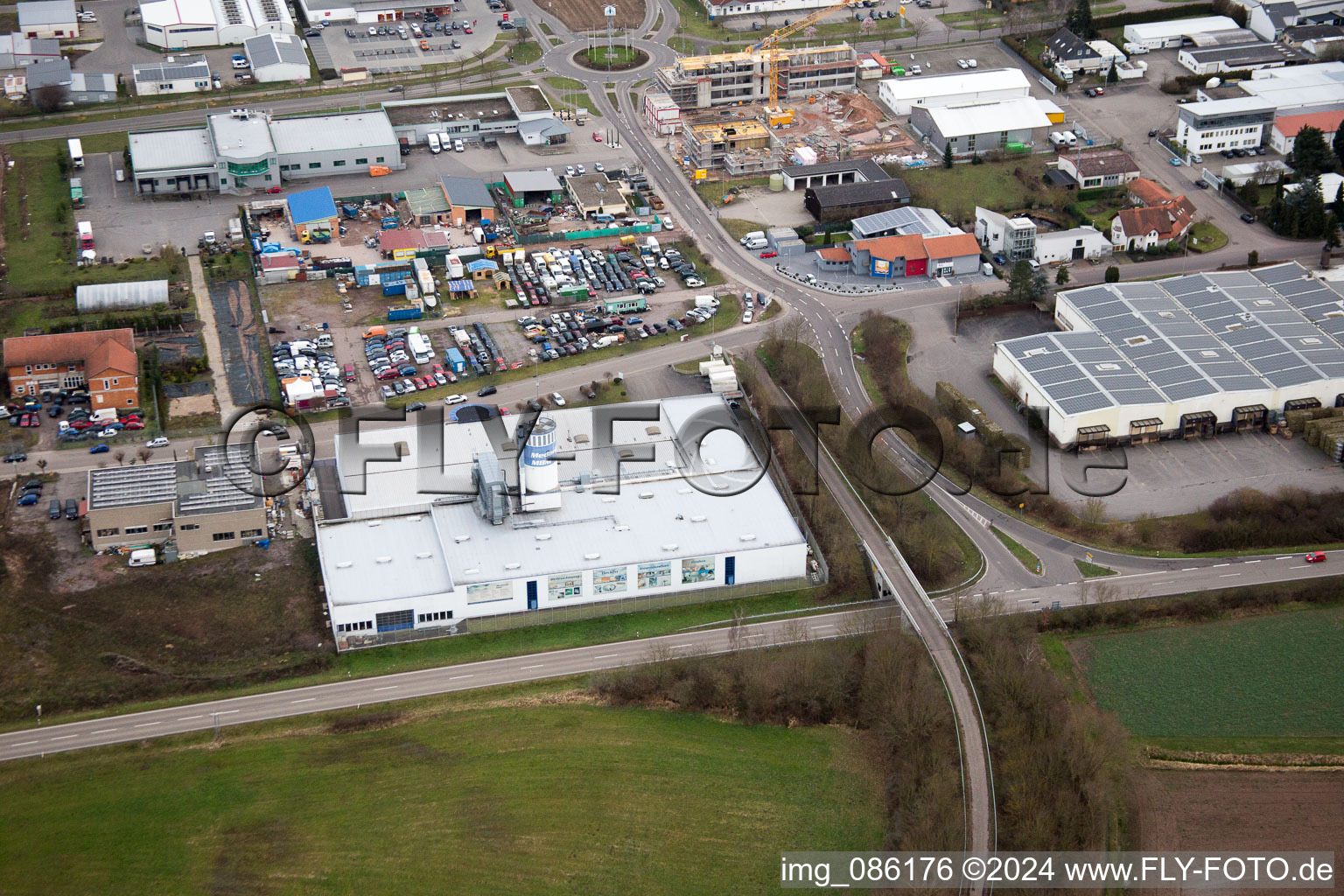 Quartier Offenbach in Offenbach an der Queich dans le département Rhénanie-Palatinat, Allemagne depuis l'avion