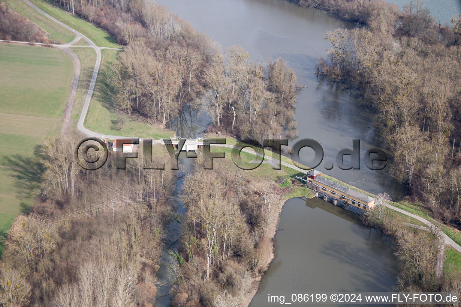 Quartier Sondernheim in Germersheim dans le département Rhénanie-Palatinat, Allemagne depuis l'avion