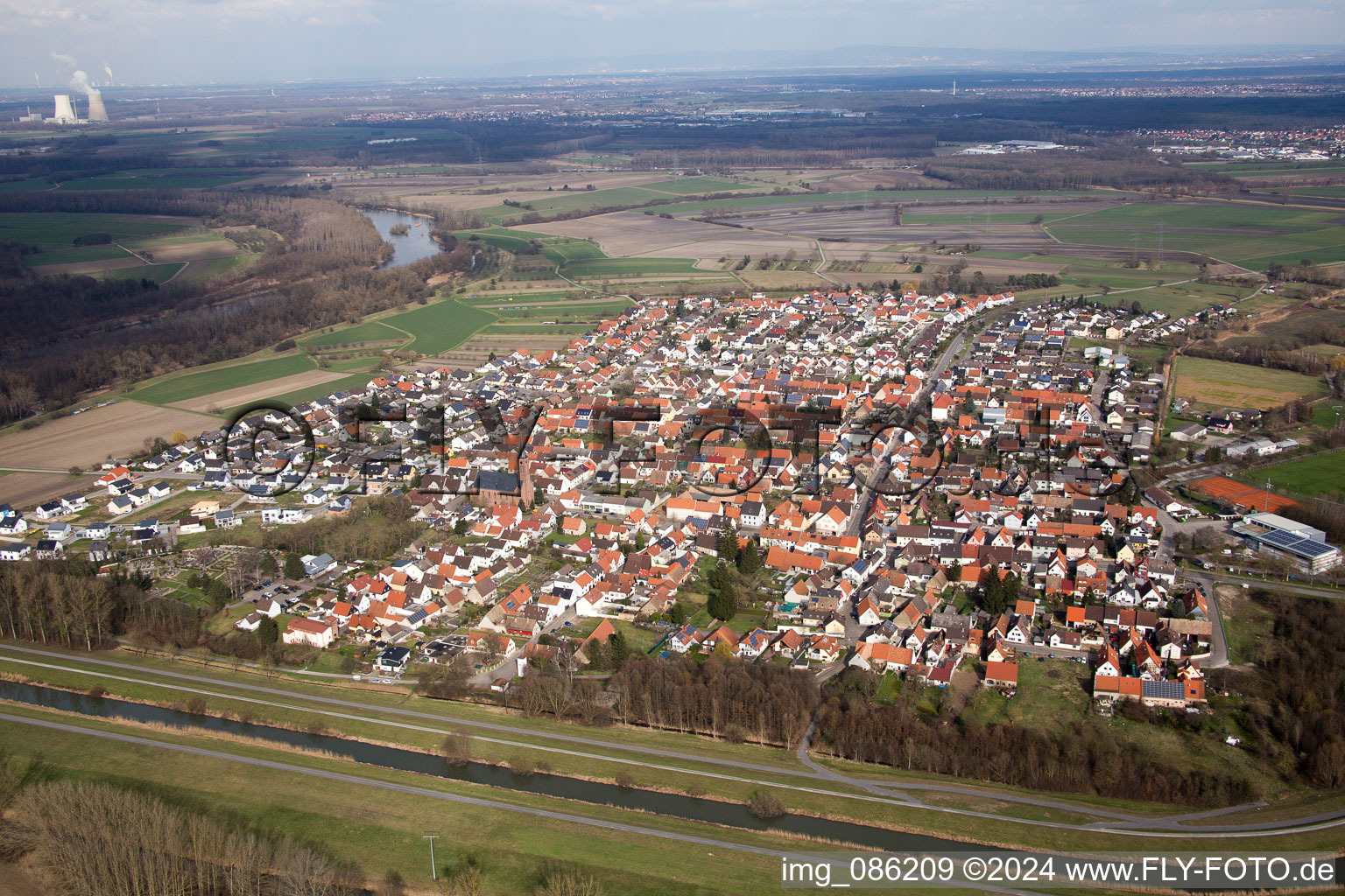 Photographie aérienne de Quartier Rußheim in Dettenheim dans le département Bade-Wurtemberg, Allemagne