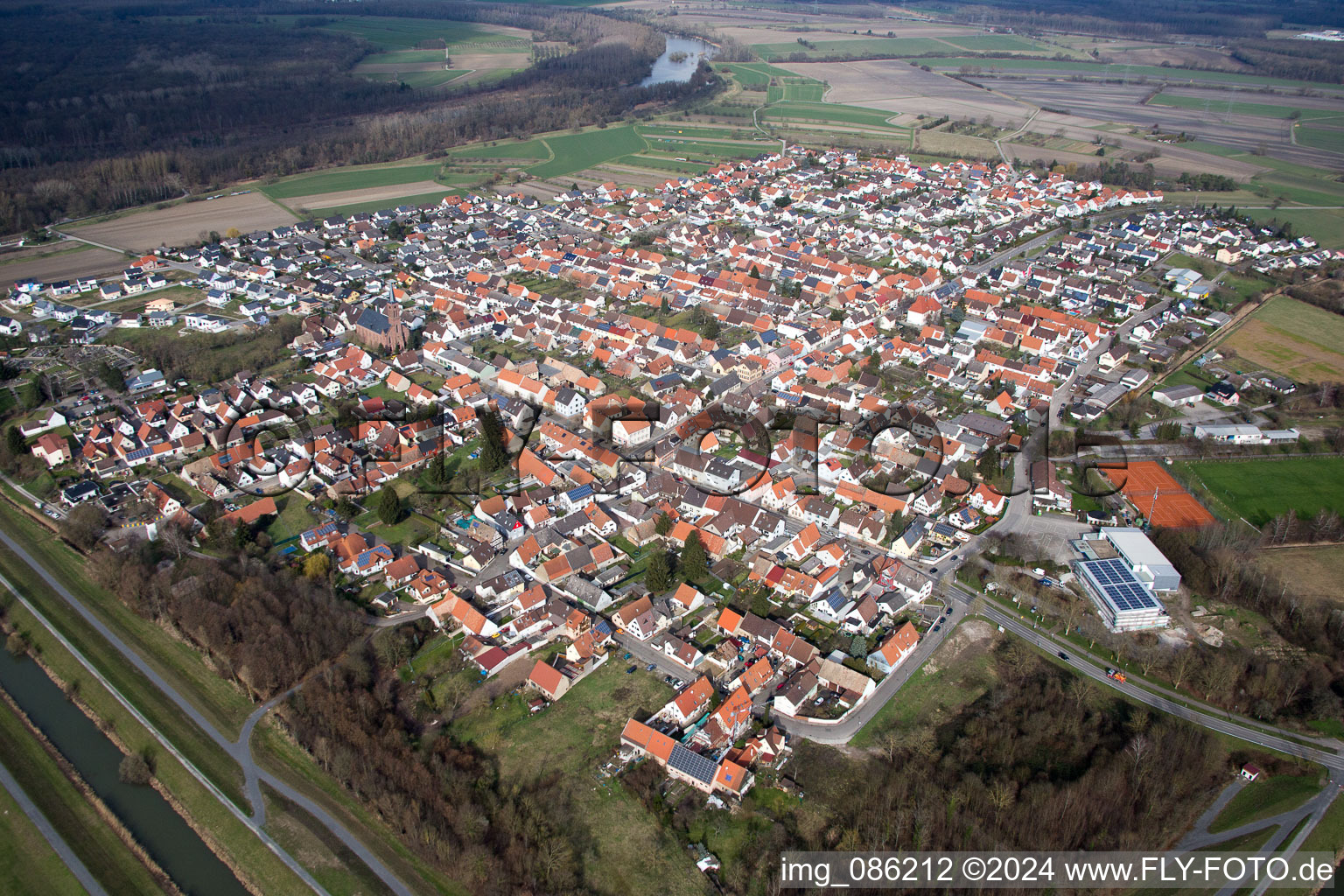 Quartier Rußheim in Dettenheim dans le département Bade-Wurtemberg, Allemagne d'en haut