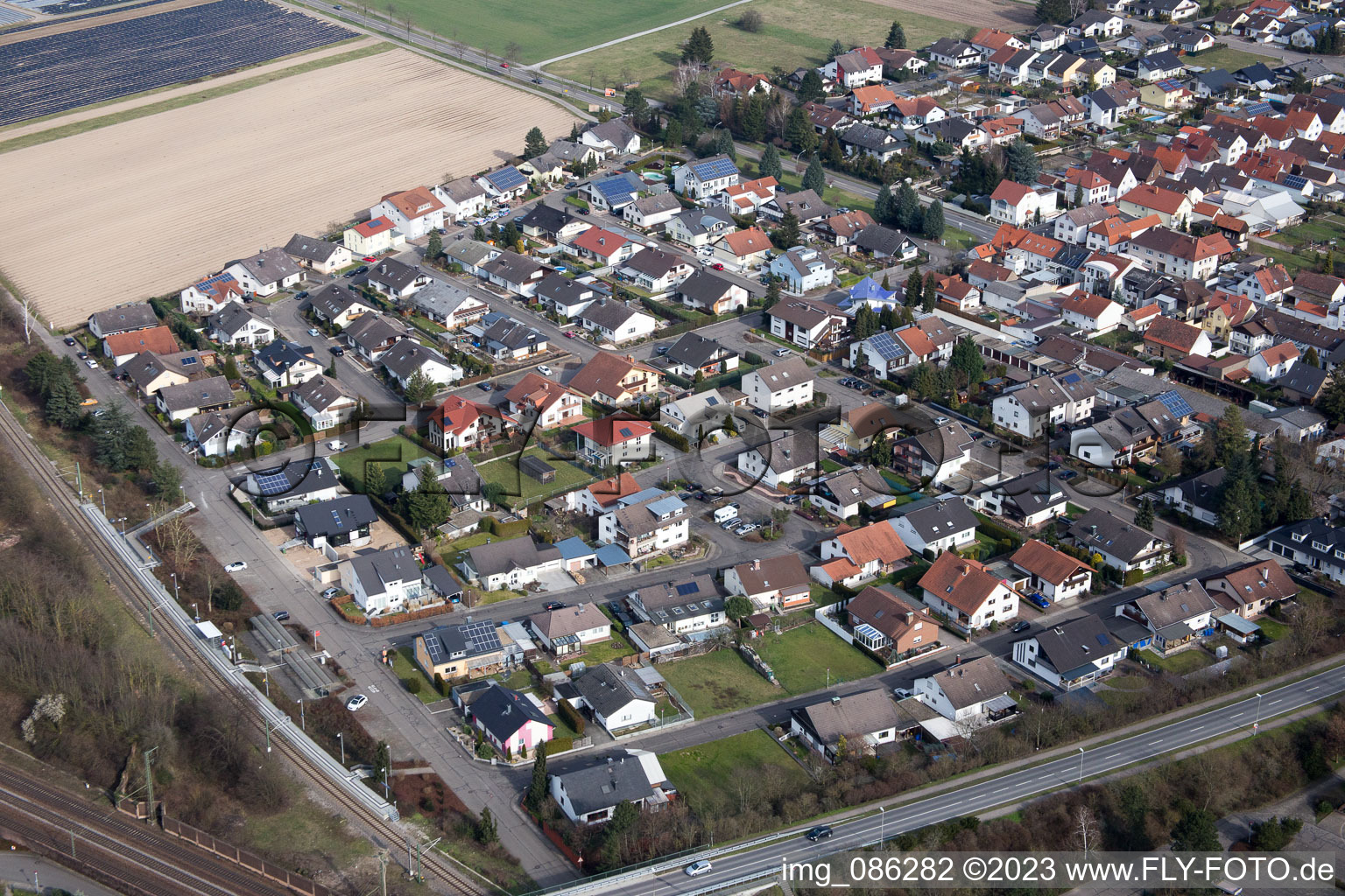 Quartier Neudorf in Graben-Neudorf dans le département Bade-Wurtemberg, Allemagne hors des airs