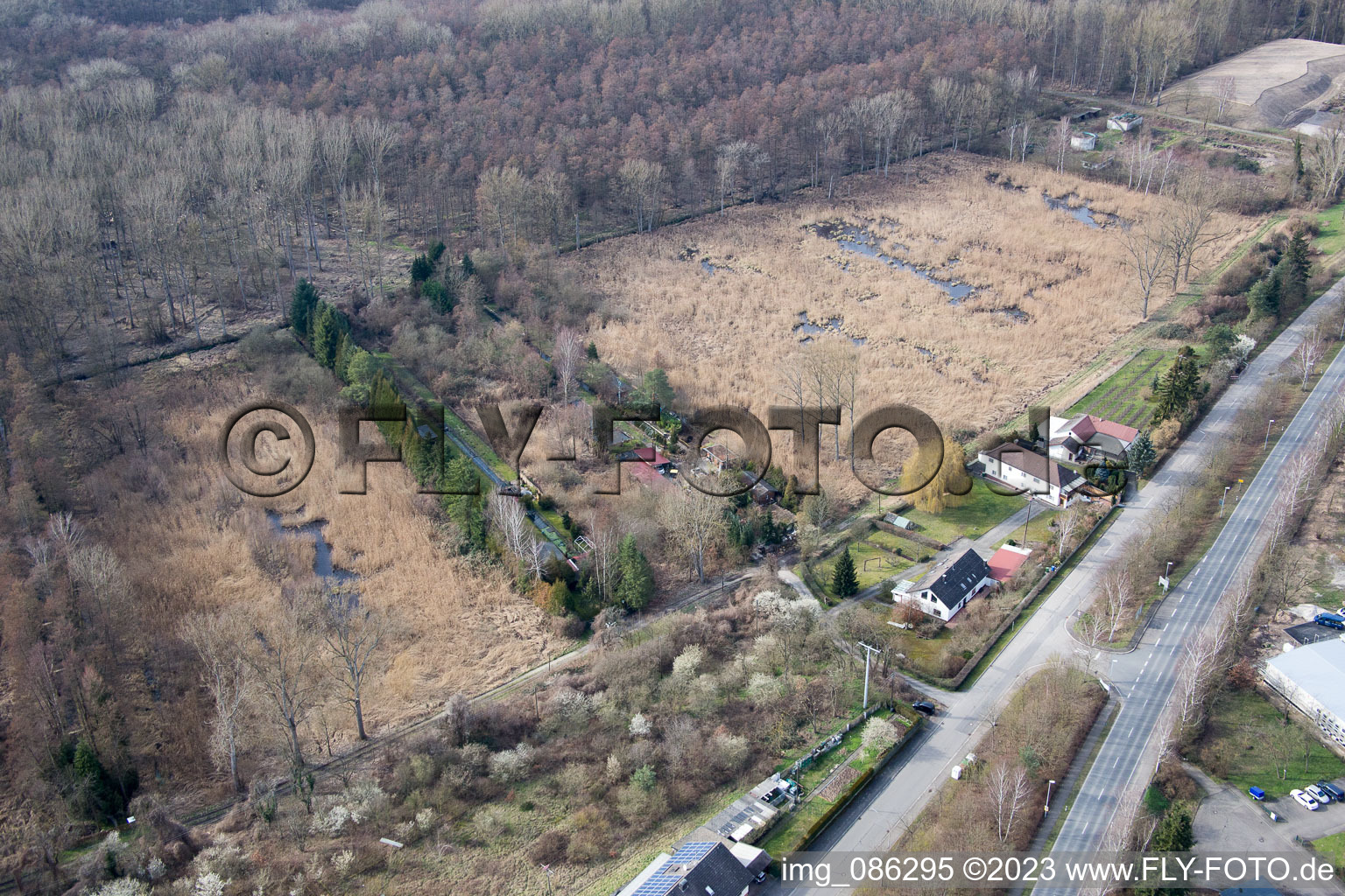 Photographie aérienne de Suis Bruhrain à le quartier Neudorf in Graben-Neudorf dans le département Bade-Wurtemberg, Allemagne