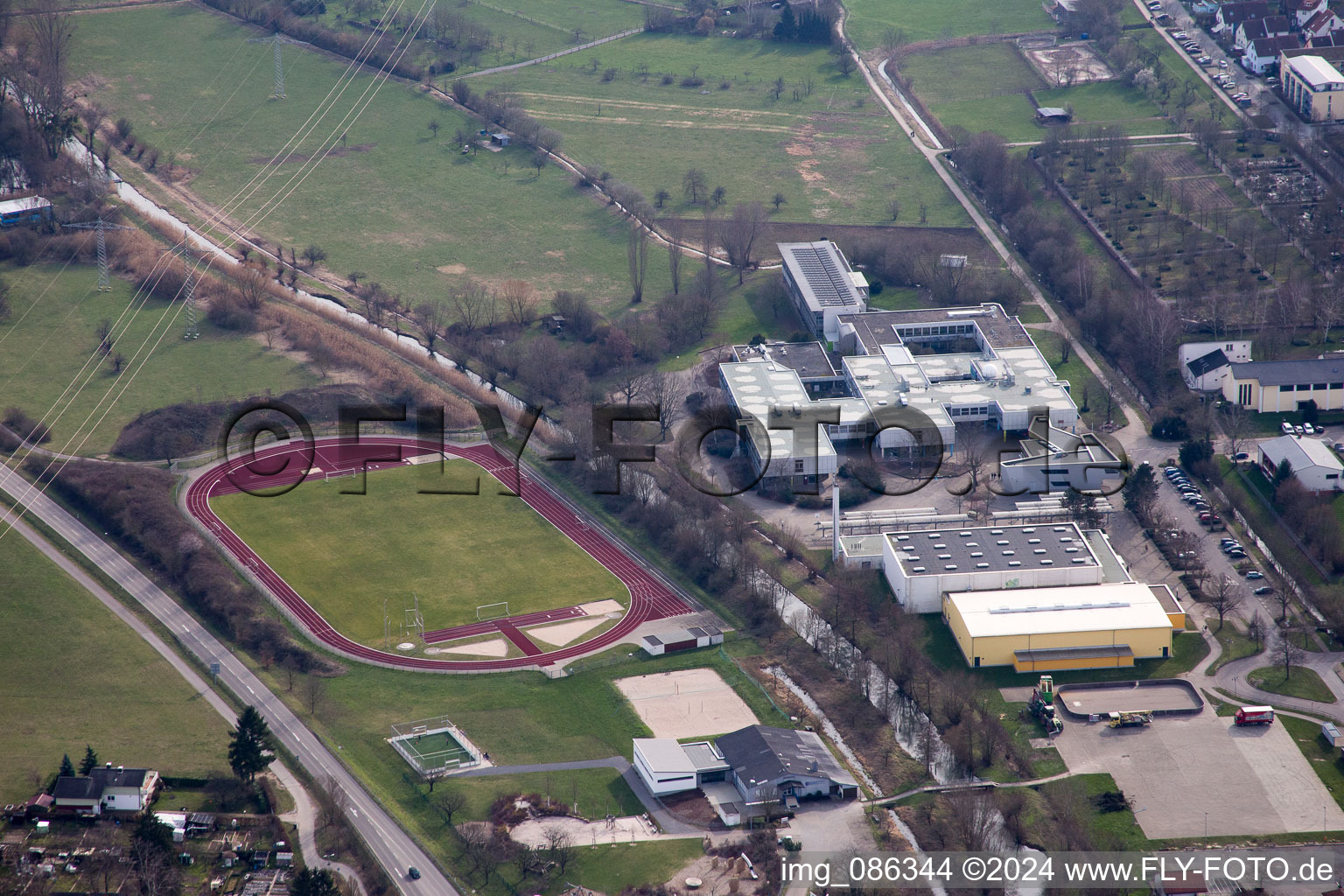 Quartier Blankenloch in Stutensee dans le département Bade-Wurtemberg, Allemagne d'en haut