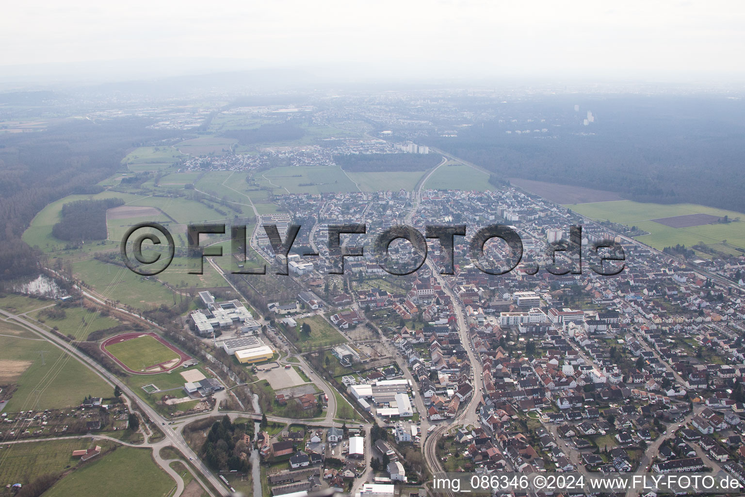 Quartier Blankenloch in Stutensee dans le département Bade-Wurtemberg, Allemagne hors des airs