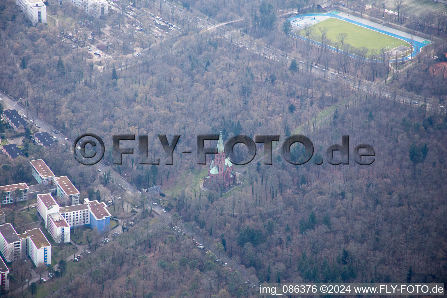 Quartier Oststadt in Karlsruhe dans le département Bade-Wurtemberg, Allemagne d'un drone