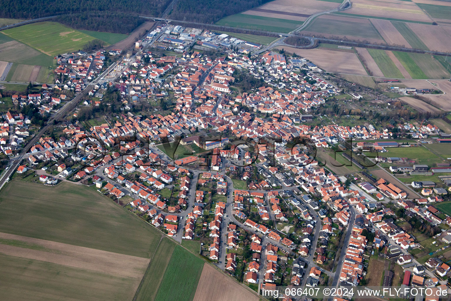 Rheinzabern dans le département Rhénanie-Palatinat, Allemagne d'en haut