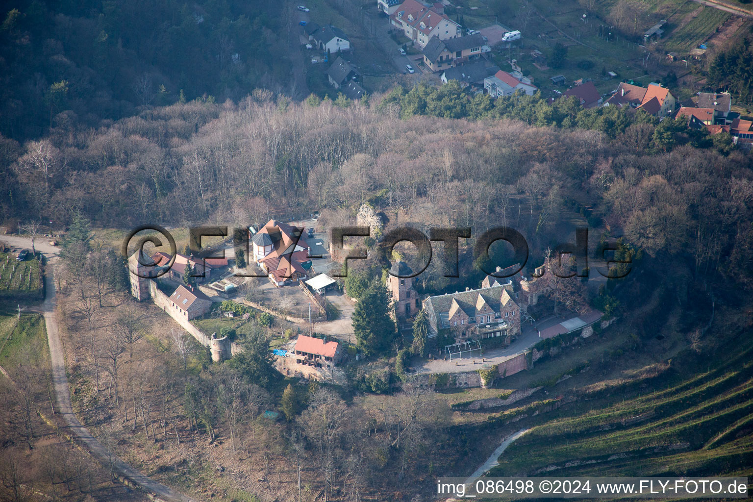 Vue aérienne de Sankt Martin dans le département Rhénanie-Palatinat, Allemagne