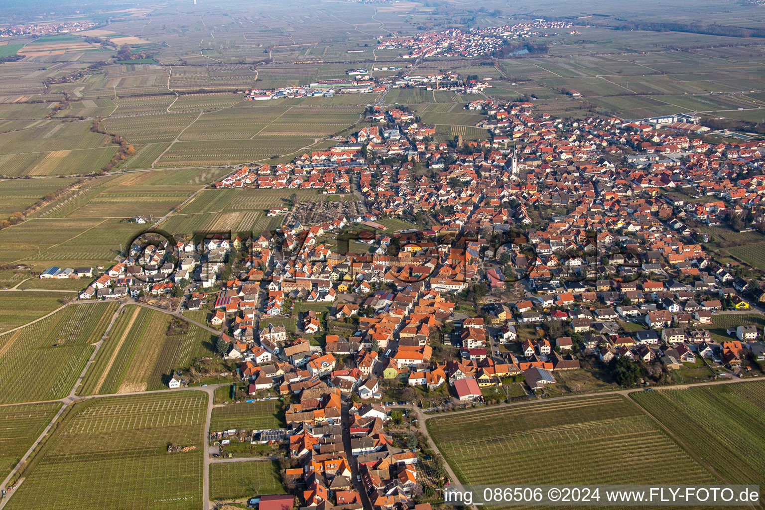 Maikammer dans le département Rhénanie-Palatinat, Allemagne vue d'en haut