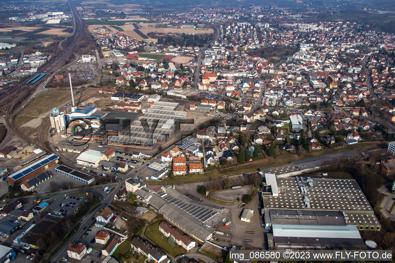 Photographie aérienne de Zone industrielle SW Glasmacherstr à Achern dans le département Bade-Wurtemberg, Allemagne