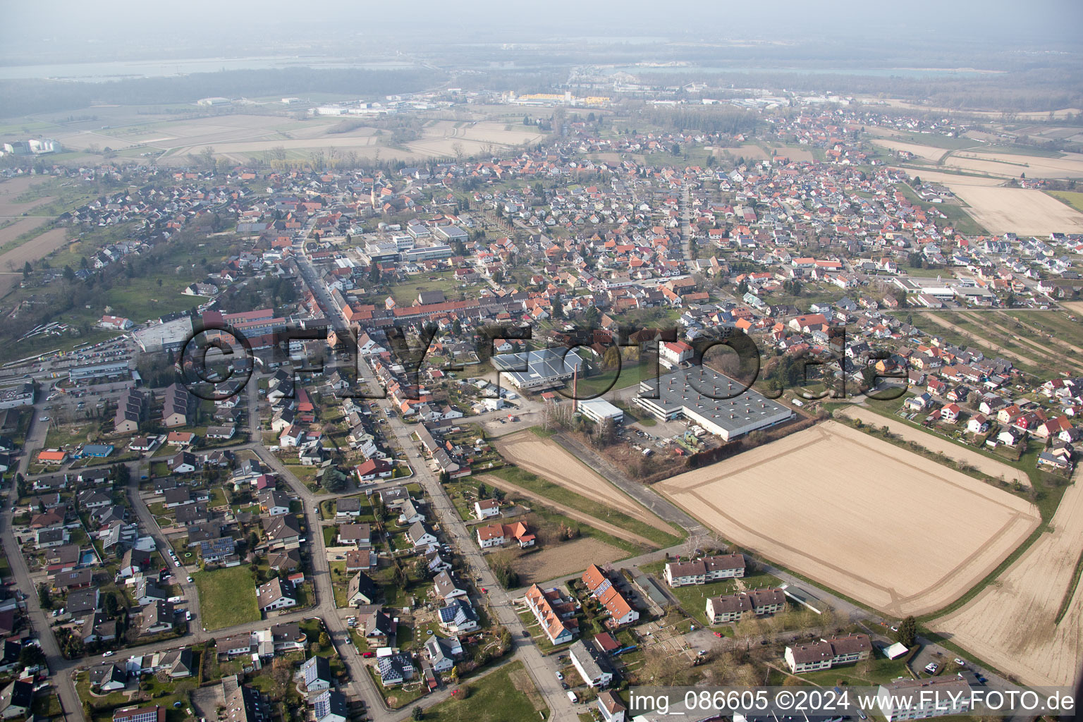 Vue aérienne de Quartier Freistett in Rheinau dans le département Bade-Wurtemberg, Allemagne