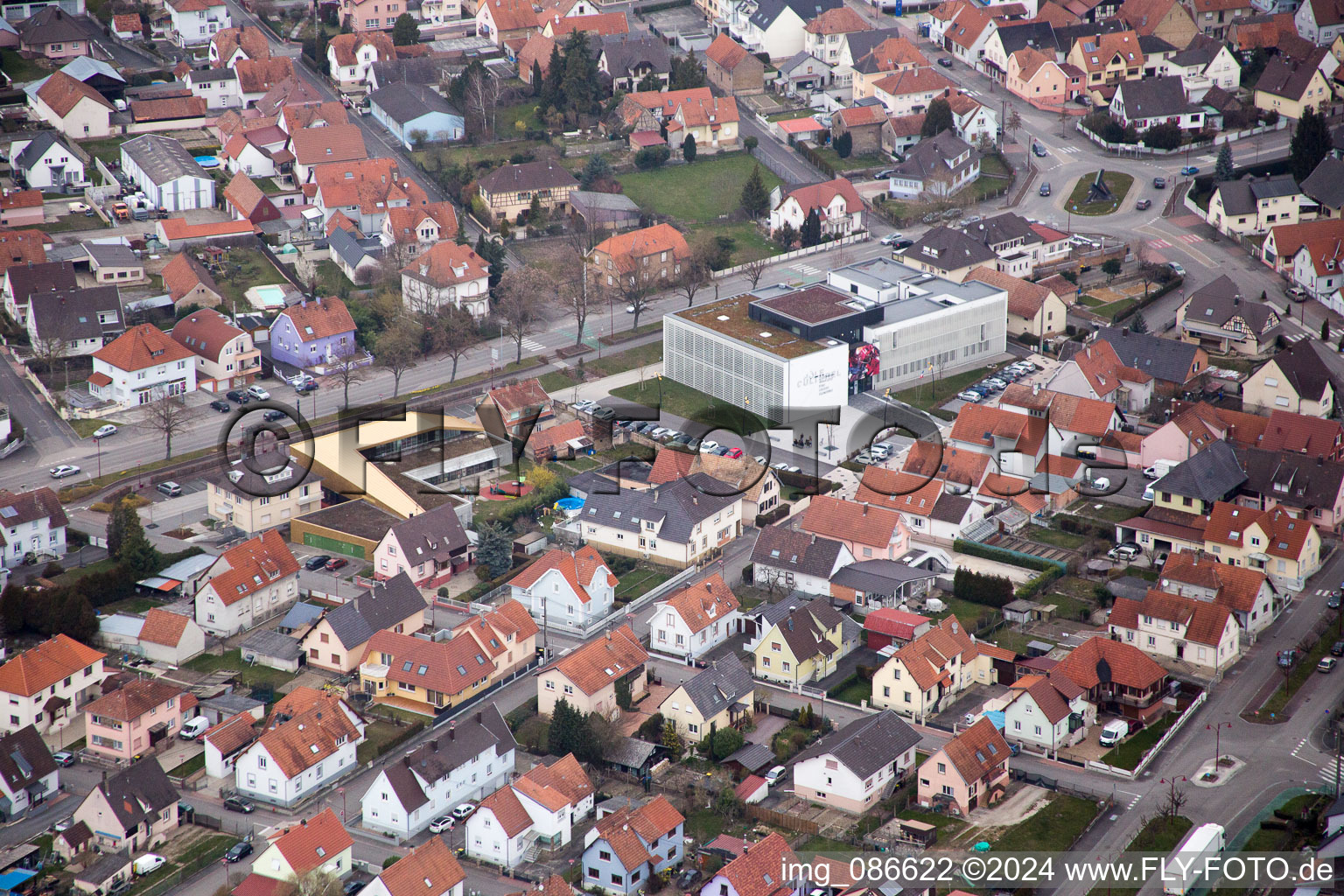 Photographie aérienne de Drusenheim dans le département Bas Rhin, France