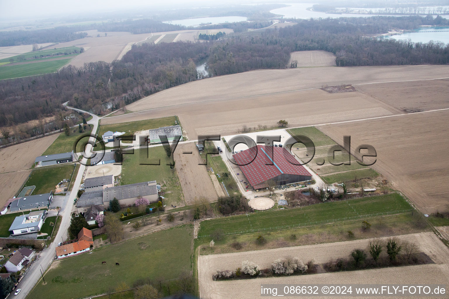 Vue aérienne de Stattmatten dans le département Bas Rhin, France