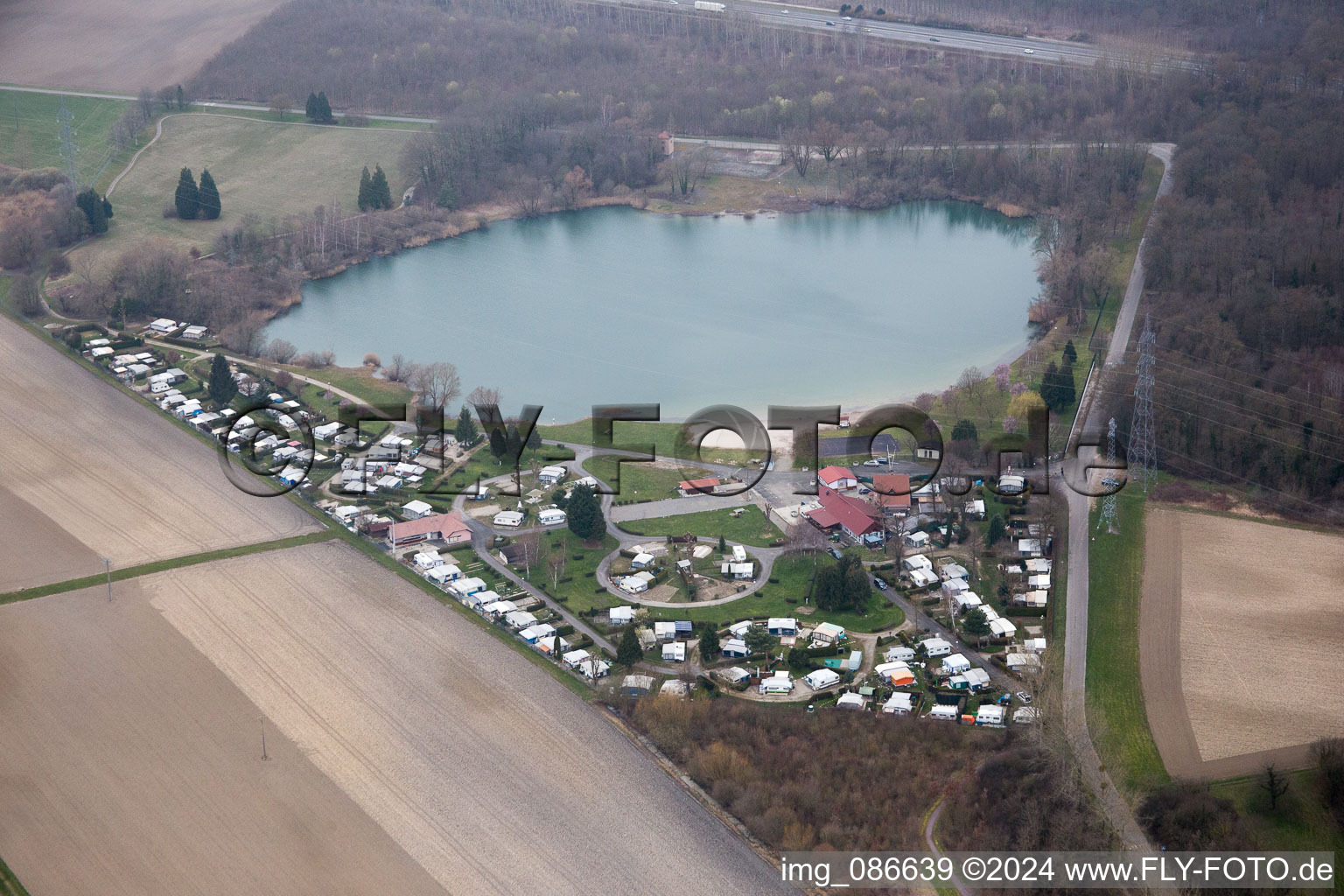 Photographie aérienne de Rœschwoog dans le département Bas Rhin, France