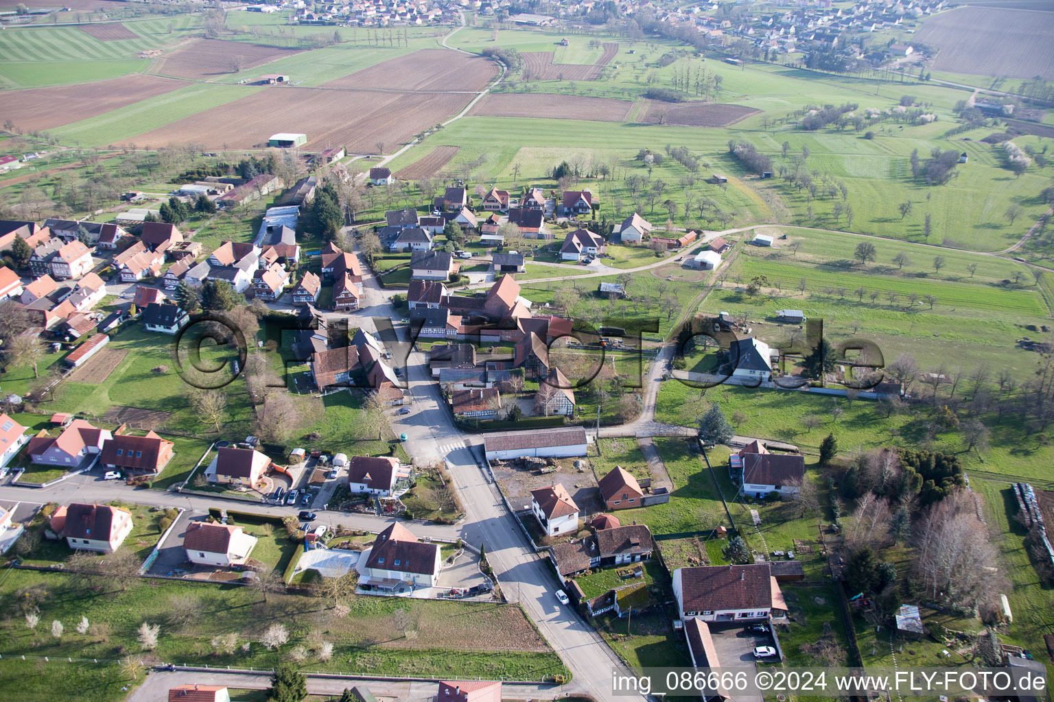 Vue aérienne de Retschwiller dans le département Bas Rhin, France