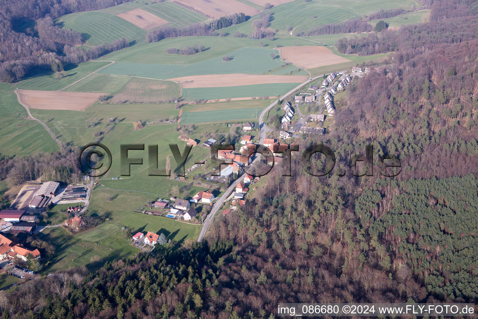 Vue oblique de Lembach dans le département Bas Rhin, France