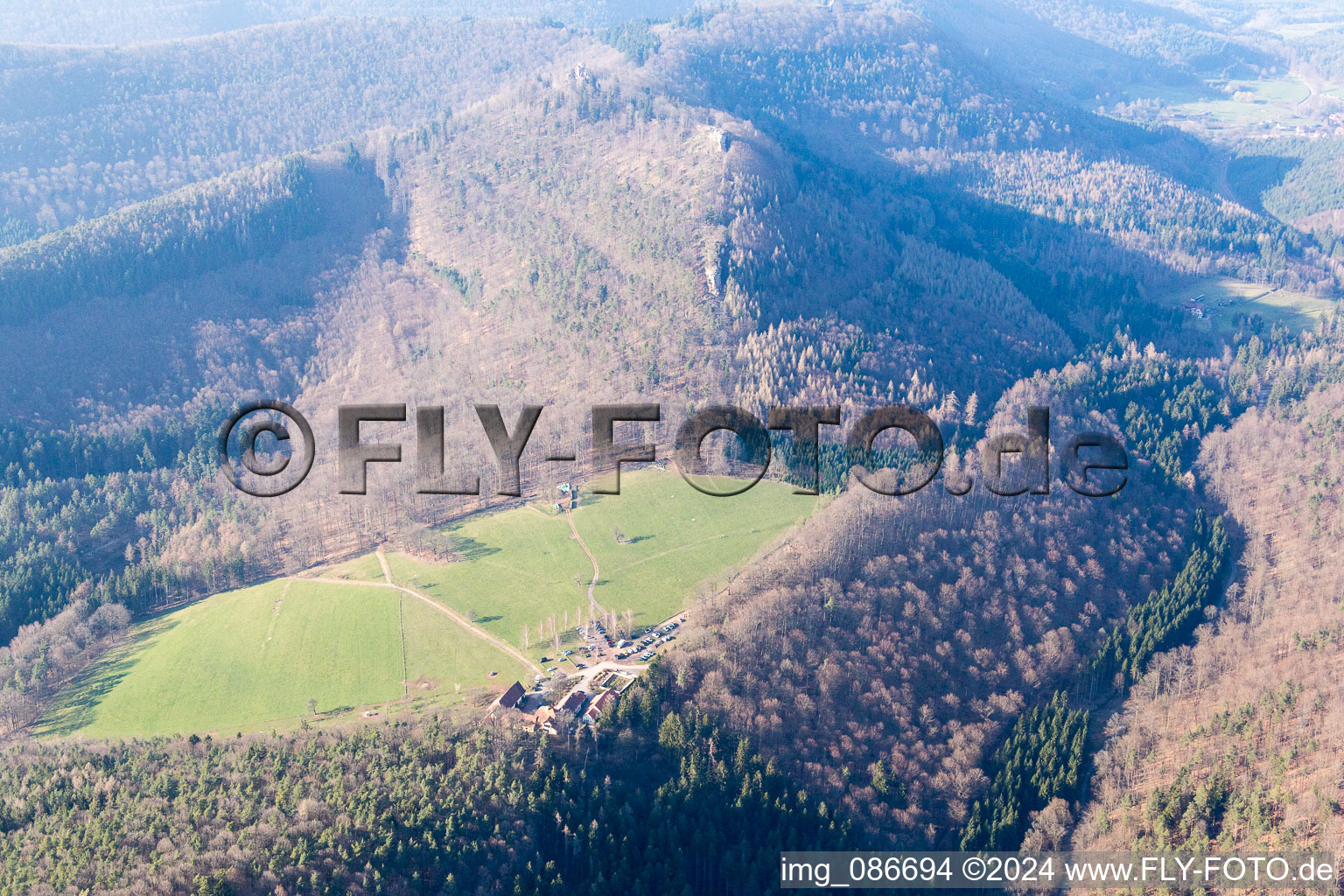 Vue oblique de Gimbelhof à Wingen dans le département Bas Rhin, France