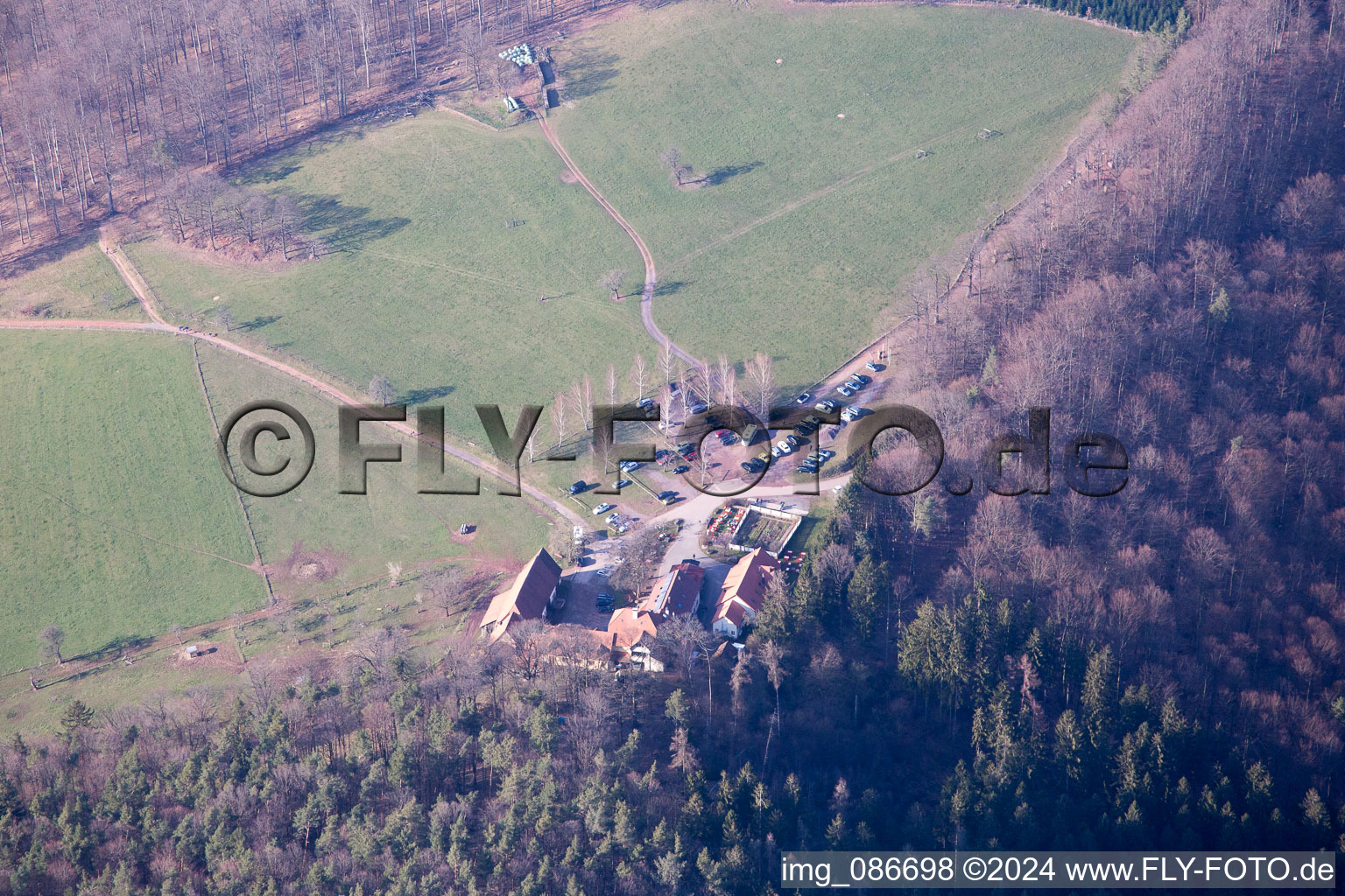 Gimbelhof à Wingen dans le département Bas Rhin, France depuis l'avion