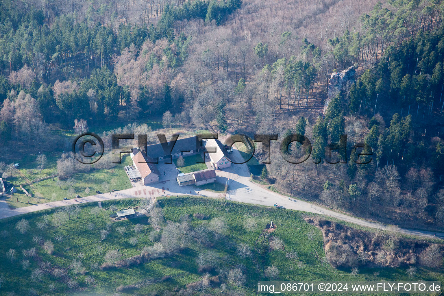 Enregistrement par drone de Gimbelhof à Wingen dans le département Bas Rhin, France