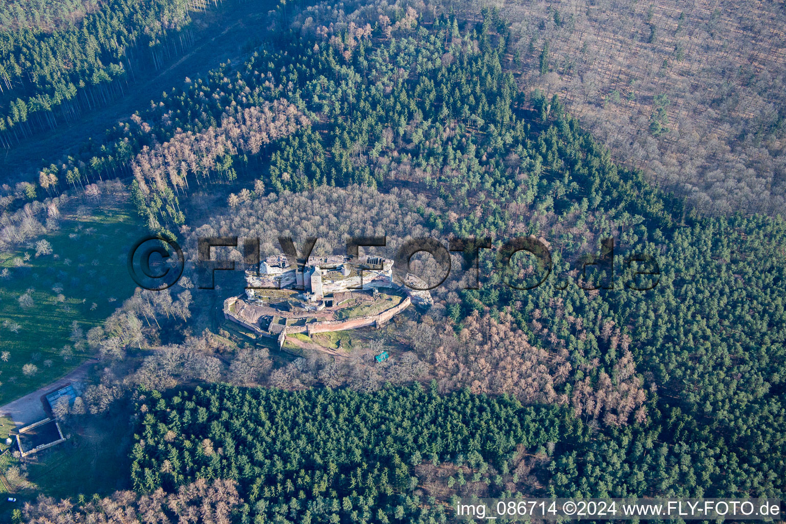 Photographie aérienne de Ruines du Fleckenstein à Lembach dans le département Bas Rhin, France