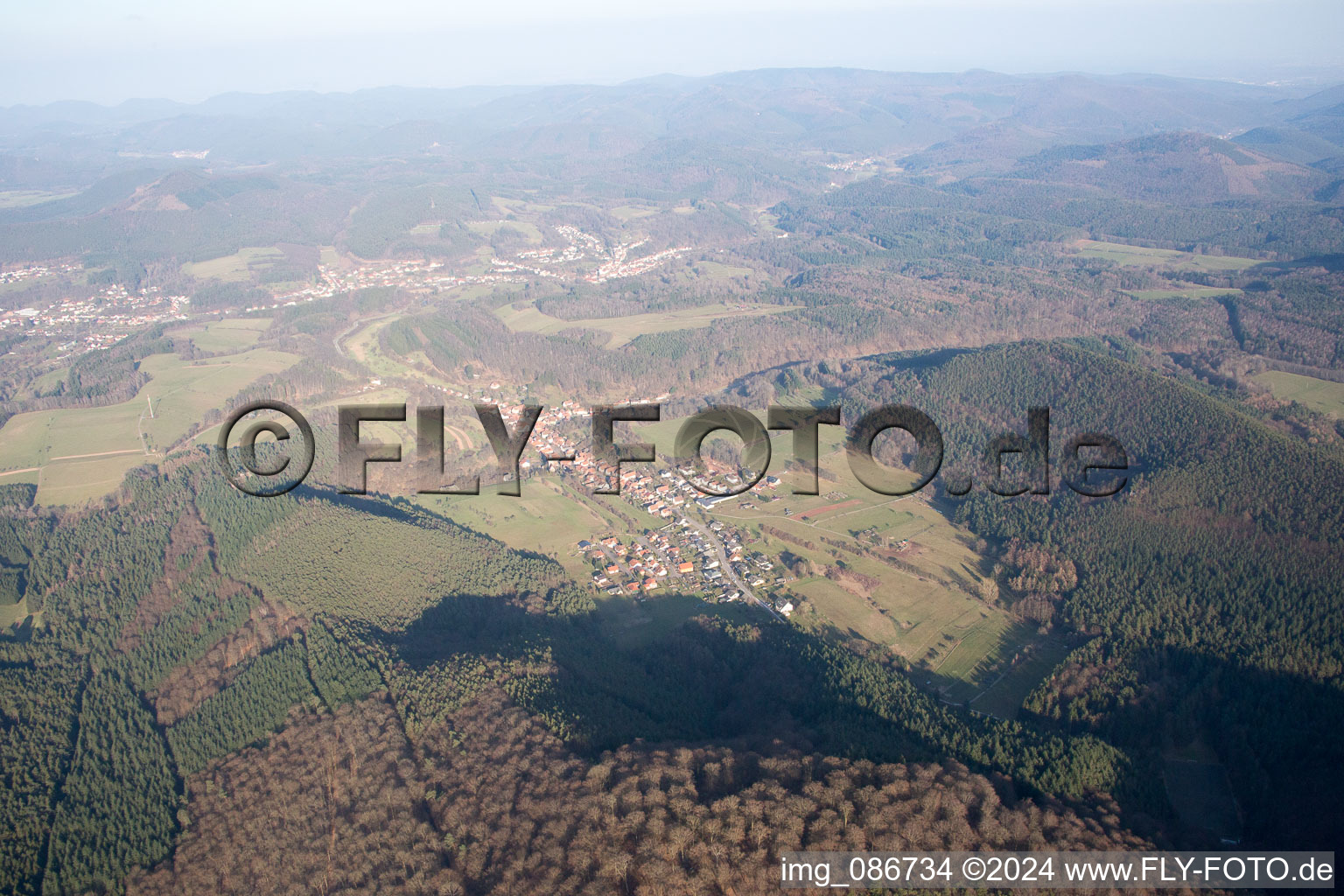 Vue oblique de Rumbach dans le département Rhénanie-Palatinat, Allemagne